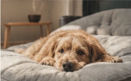 Perro descansando en un ambiente doméstico