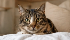 Gato atigrado en un entorno doméstico